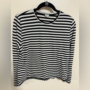 Kule The Modern Long Tee Shirt, M, Black/Cream, EUC